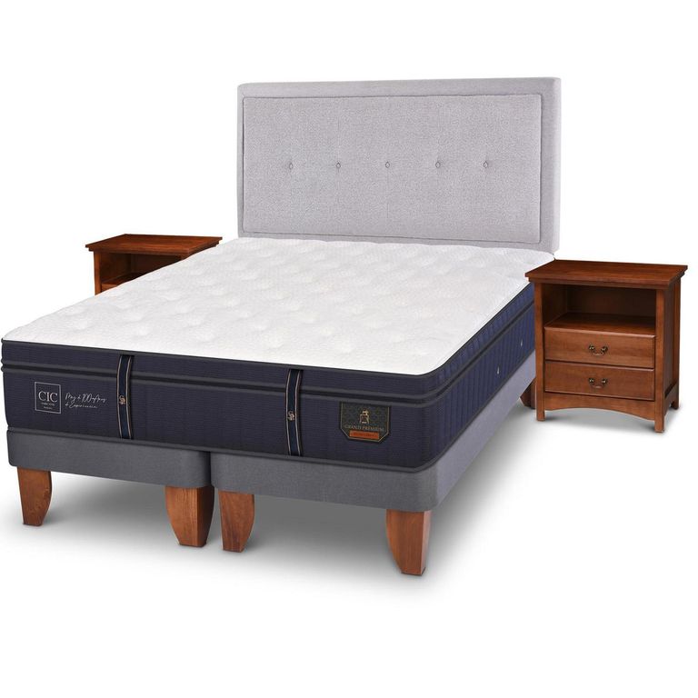 Cama Europea Grand Premium King + Muebles