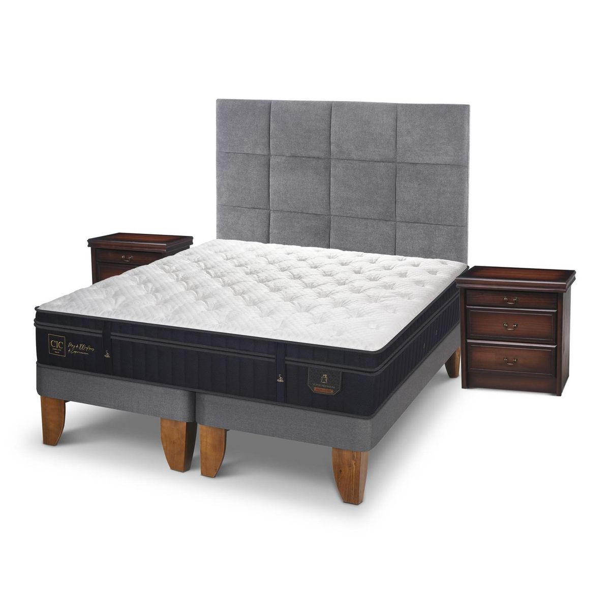CIC - Cama europea super premium super king + muebles