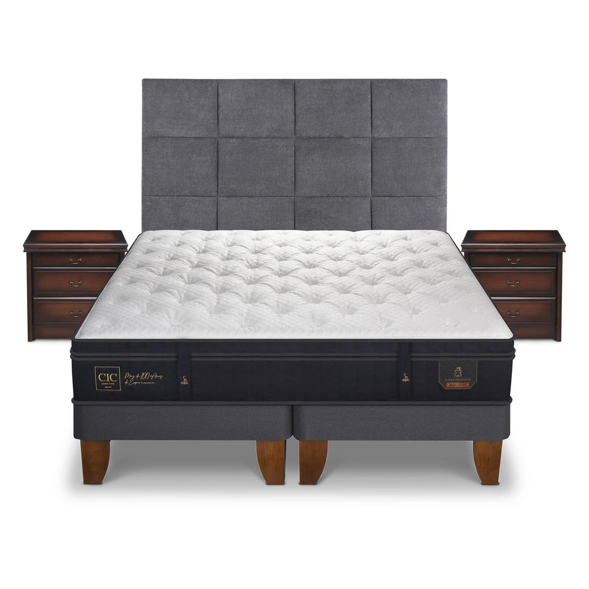 CIC - Cama europea super premium super king + muebles