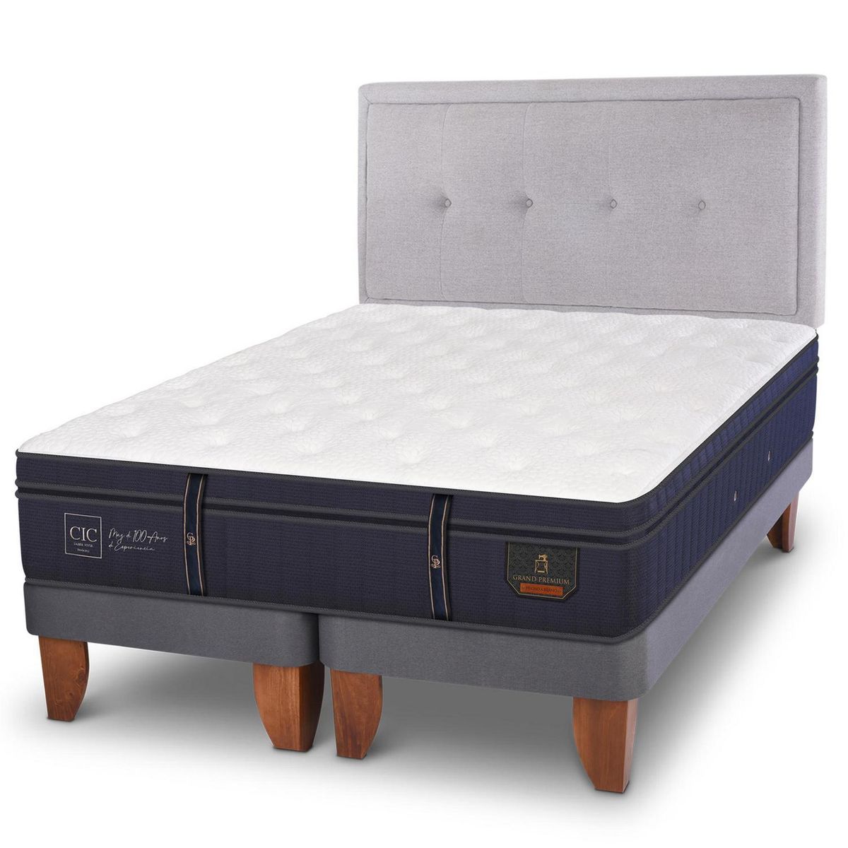 CIC - Cama Europea Grand Premium 2 Plazas Bd + Respaldo