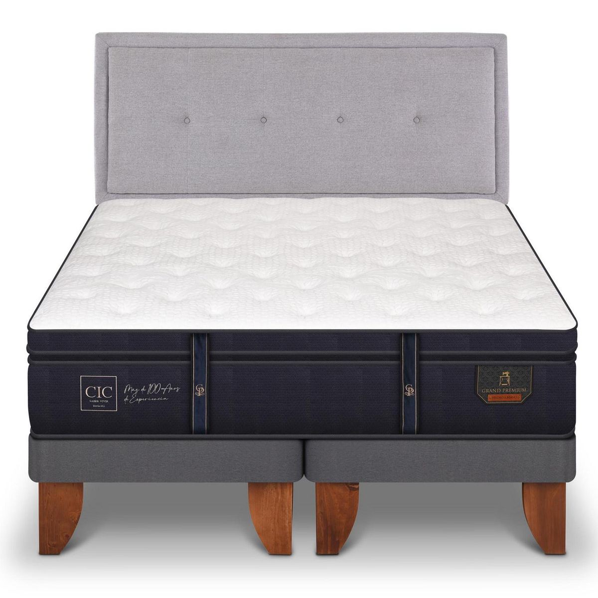 CIC - Cama Europea Grand Premium 2 Plazas Bd + Respaldo