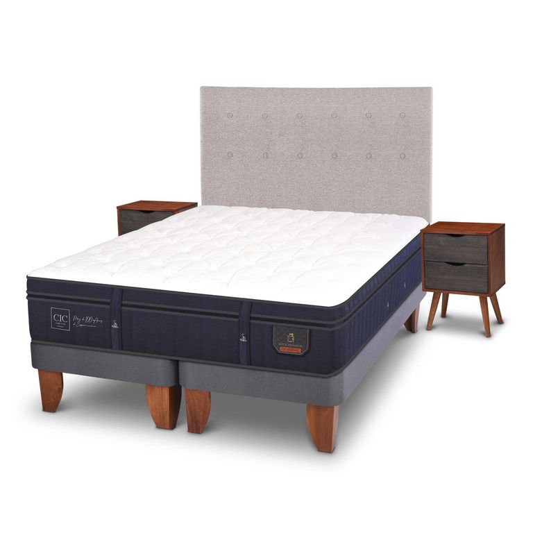 Cama Europea Super Premium 2 Plazas Bd + Muebles