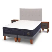 Cama Europea Super Premium 2 Plazas Bd + Muebles