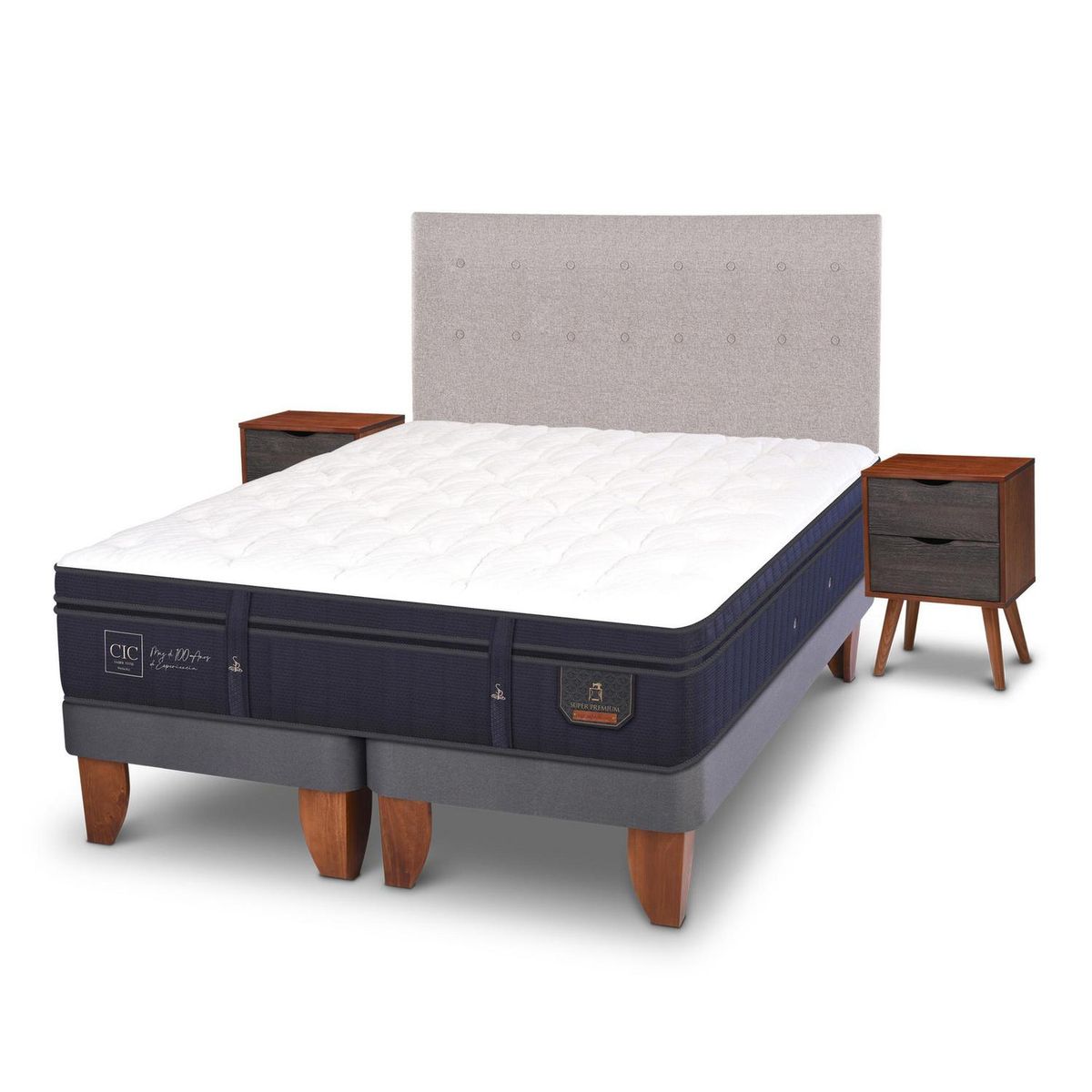 CIC - Cama europea super premium king + muebles