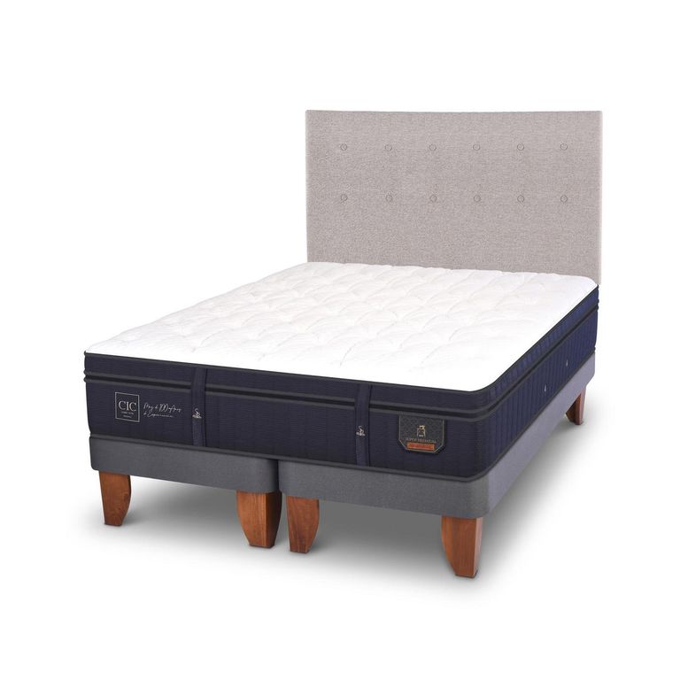 Cama Europea Super Premium 2 Plazas Bd + Respaldo