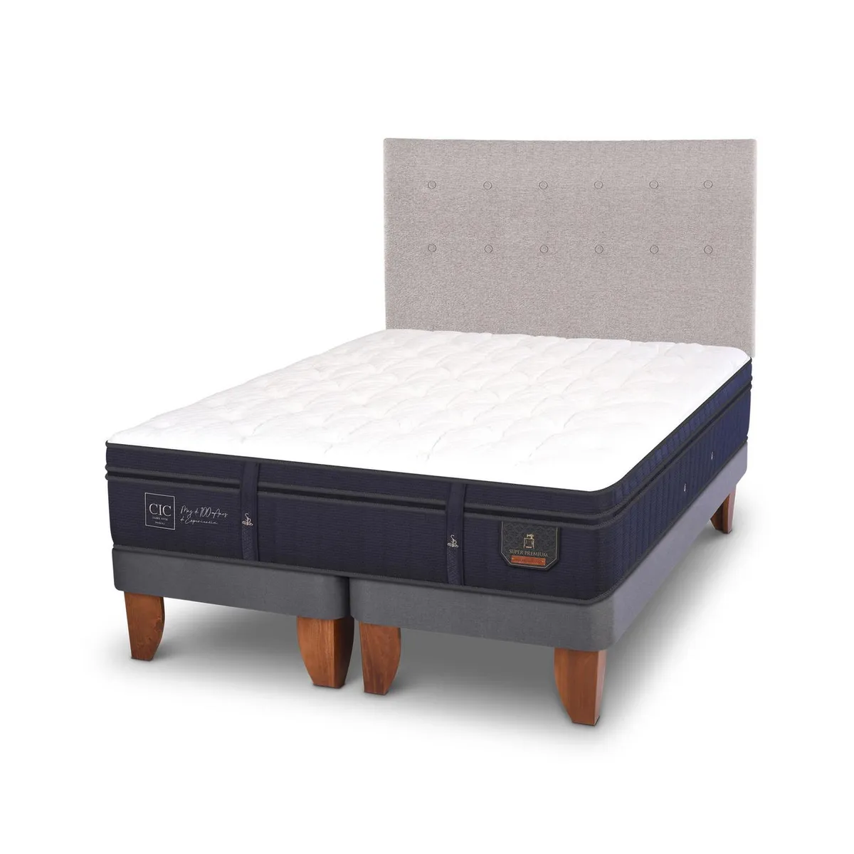 CIC - Cama europea super premium 2 plazas bd + respaldo