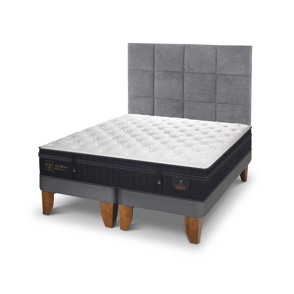 CIC - Cama europea super premium king + respaldo