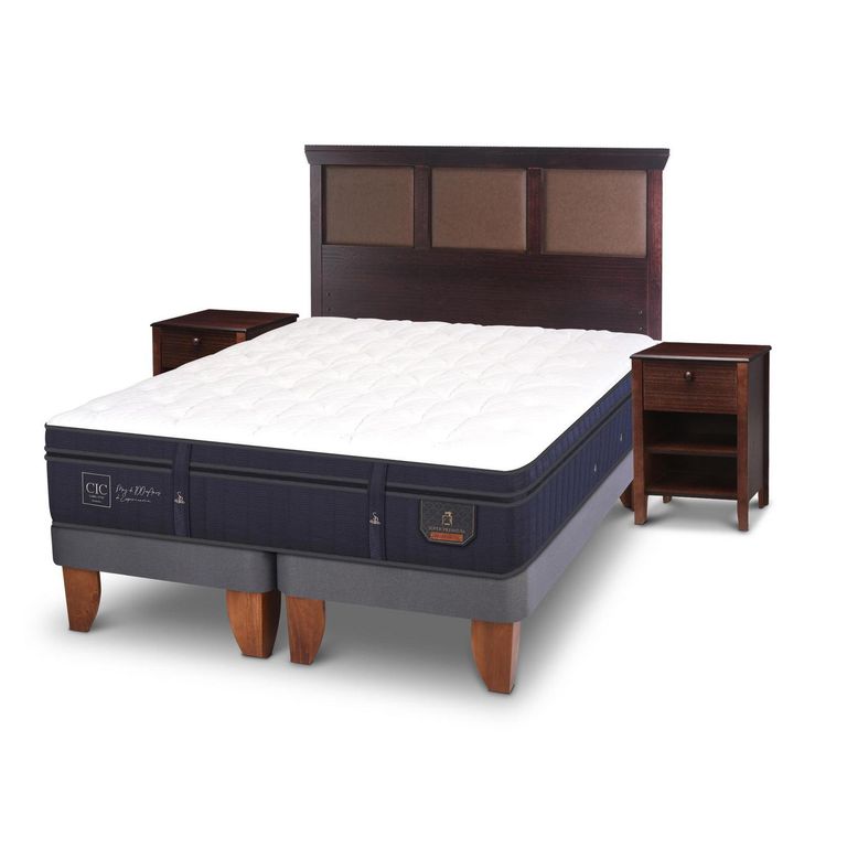 CIC Cama Europea Super Premium 2 Plazas Bd + Muebles