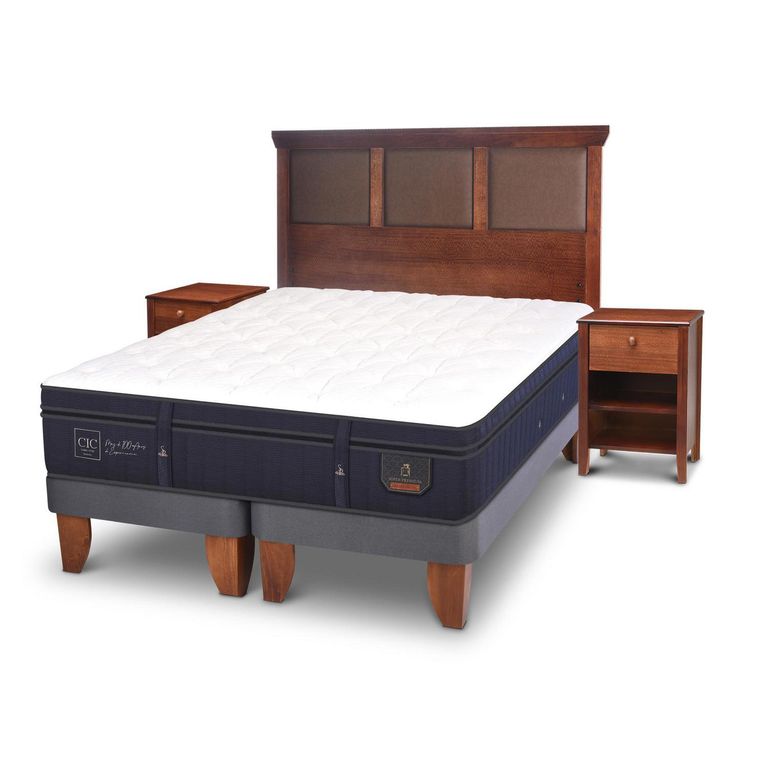 CIC Cama Europea Super Premium 2 Plazas Bd + Muebles