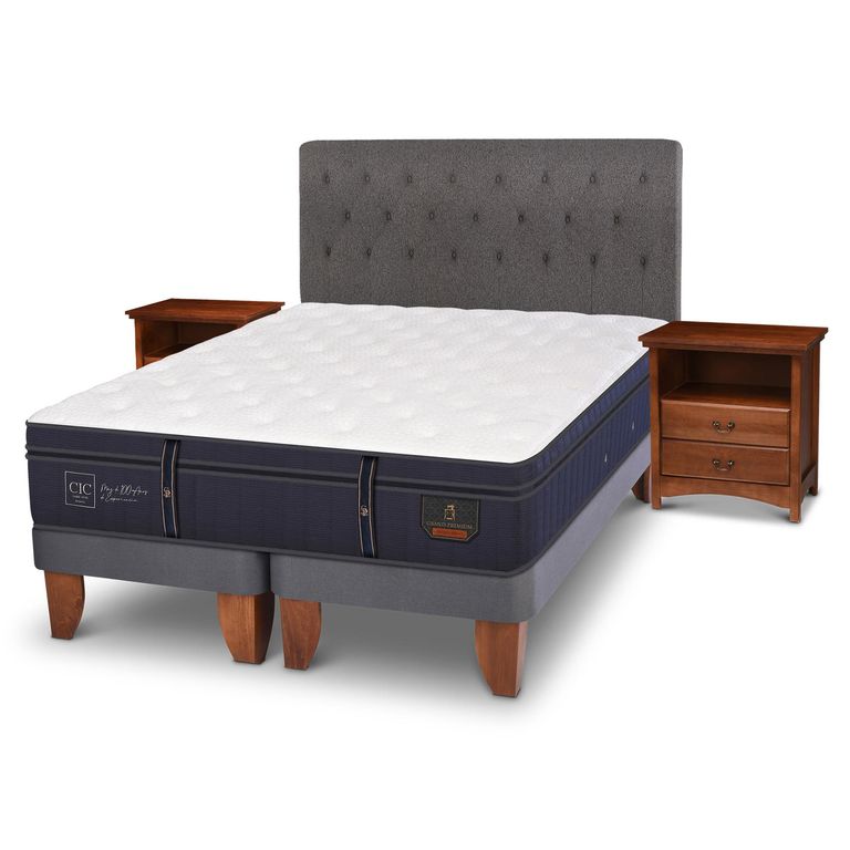 CIC Cama Europea Grand Premium King + Muebles