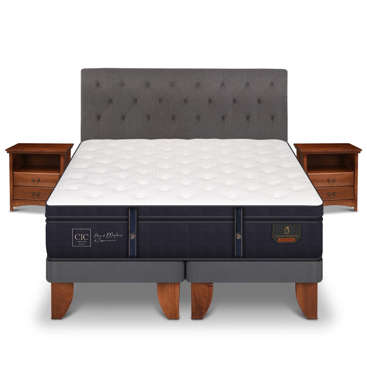 CIC - Cama europea grand premium king + muebles