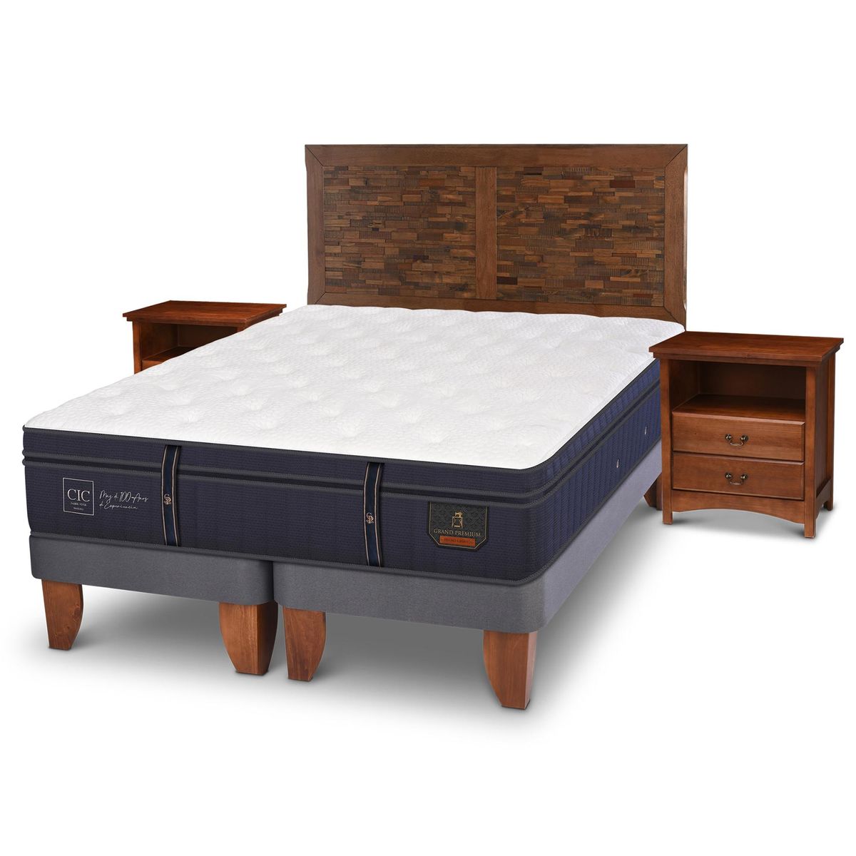 CIC - Cama europea grand premium king + muebles