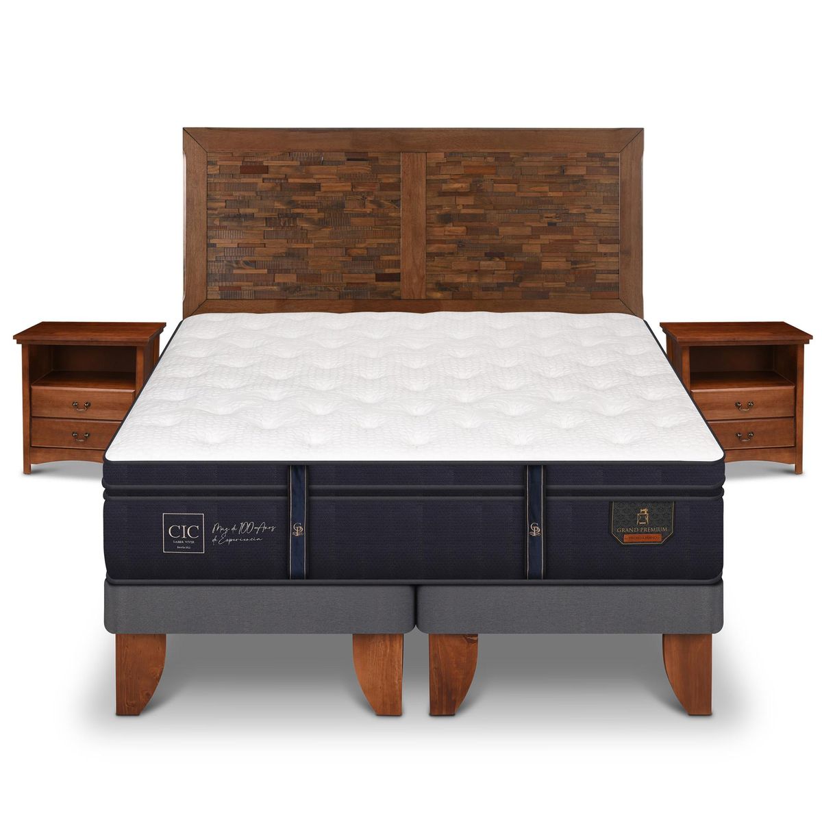 CIC - Cama europea grand premium king + muebles