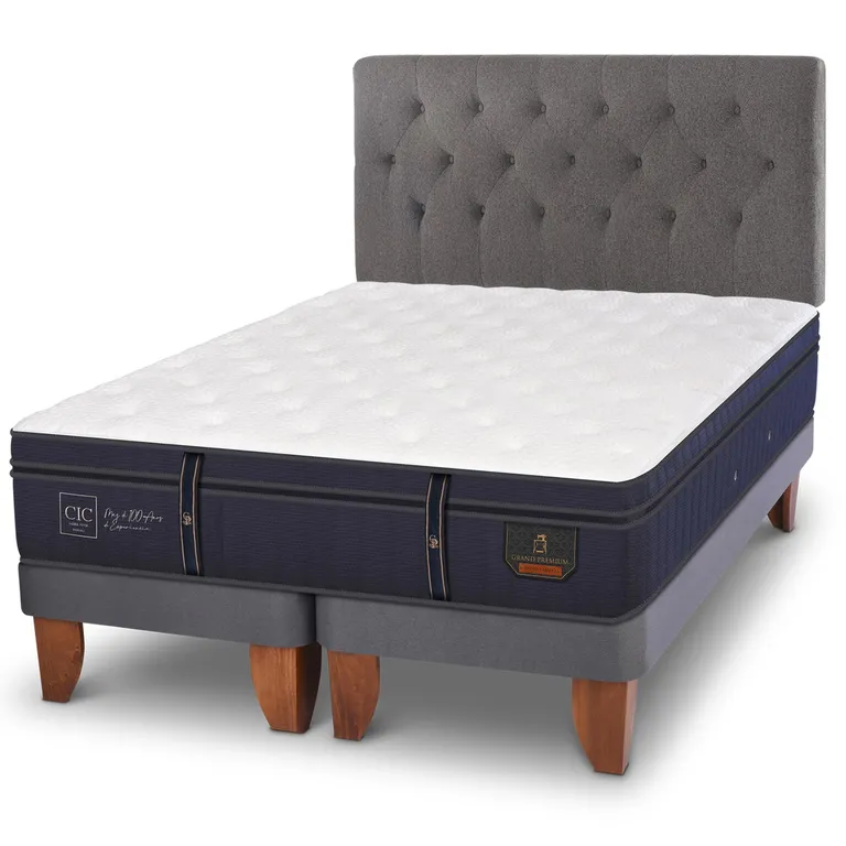 CIC Cama Europea Grand Premium 2 Plazas Bd + Respaldo