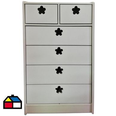 Cajonera 6 Cajones Blanco flor 115x70x40 cm