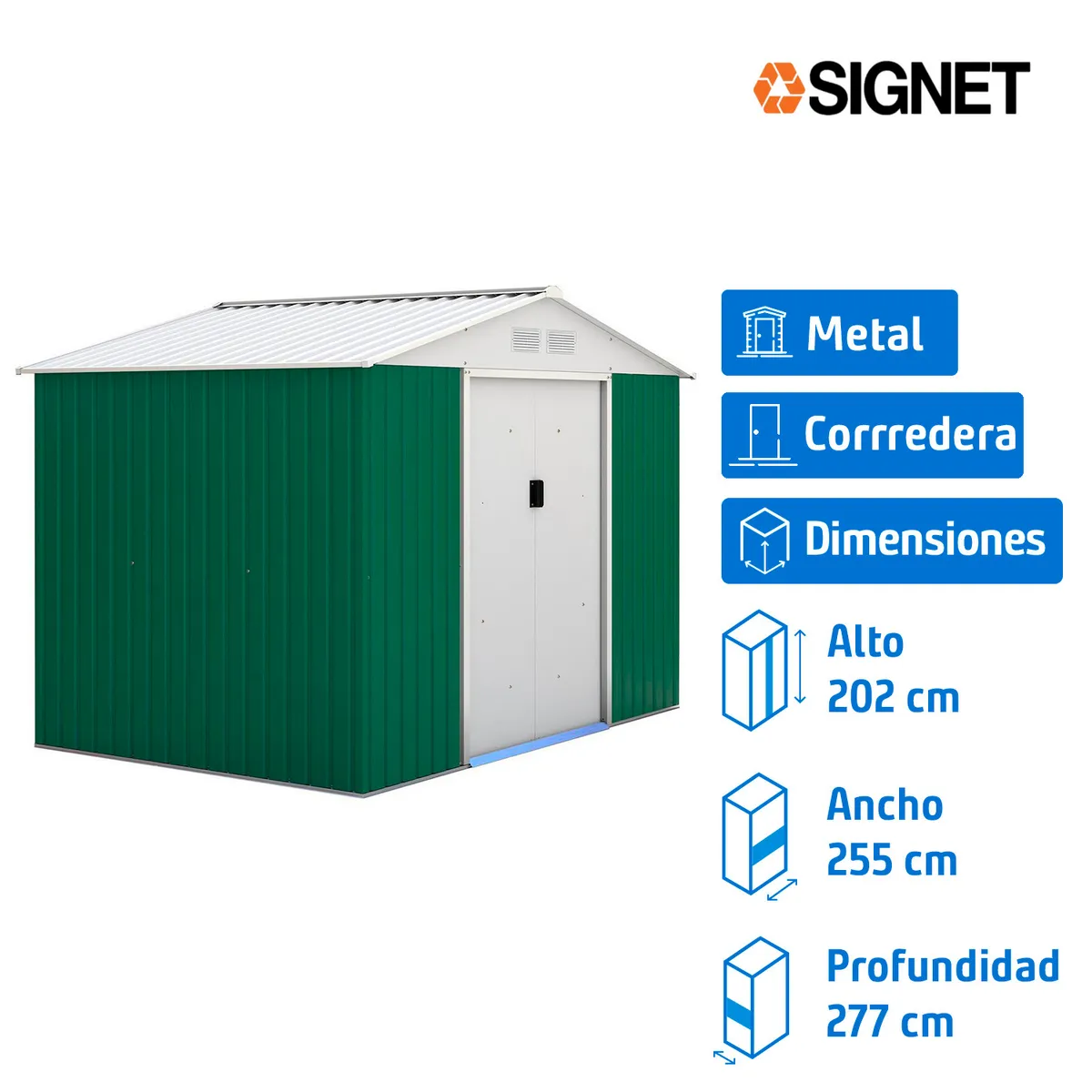SIGNET - Bodega de jardín metal 277x255x202 cm