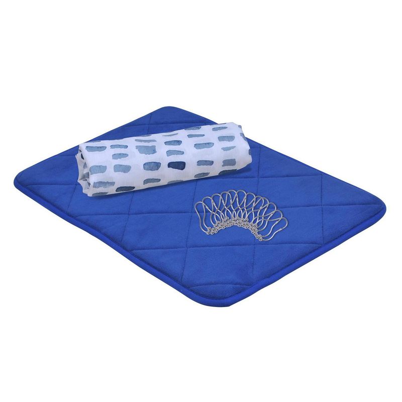 MASHINI - Set cortina de baño brush 3 piezas