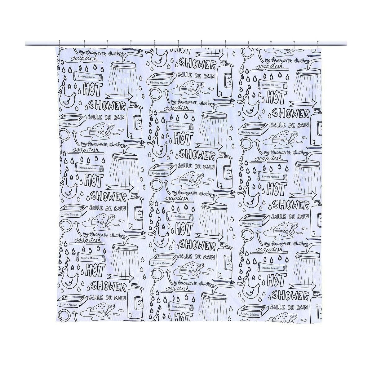 MASHINI - Set cortina de baño bath 4 piezas