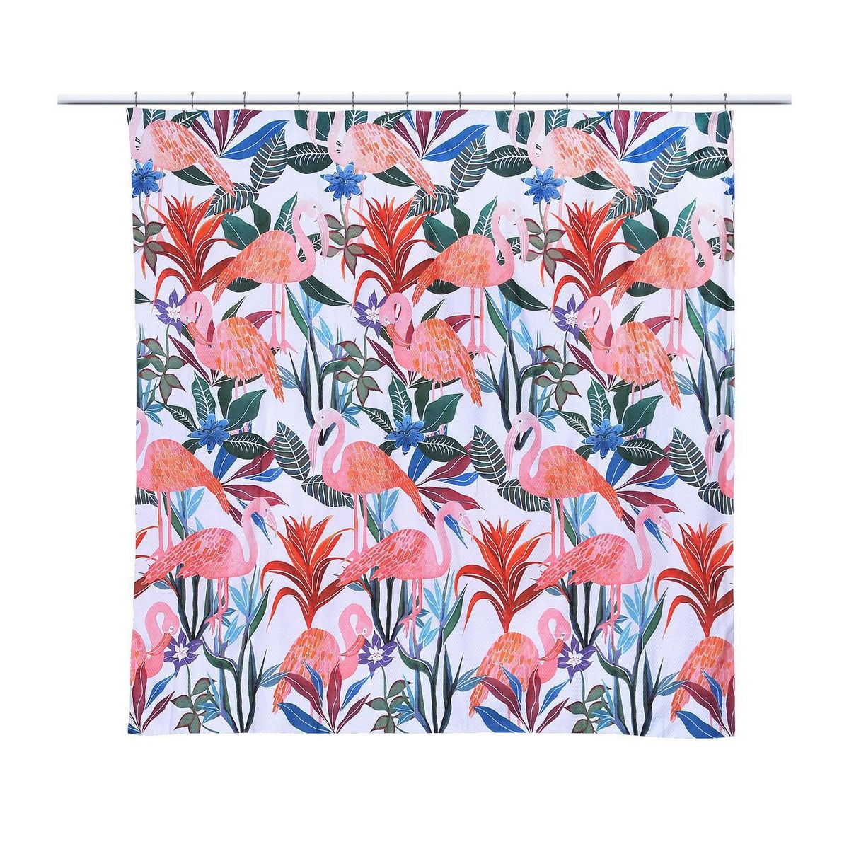 MASHINI - Set cortina de baño flamingo 3 piezas