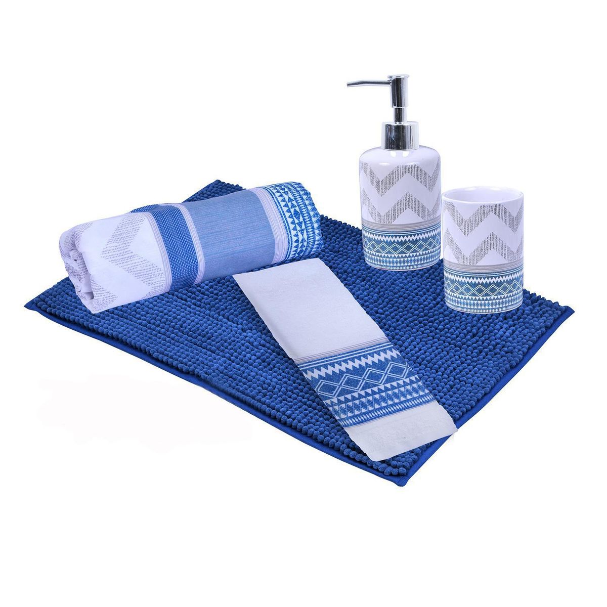 MASHINI - Set de baño Textura 6 piezas