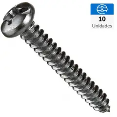 FIXSER - Tornillo Roscalata Cabeza Phillips Metal 1 " 8 mm 10 Unidades