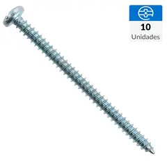 FIXSER - Tornillo Roscalata Cabeza Phillips Metal 1-1/2 " 8 mm 10 Unidades