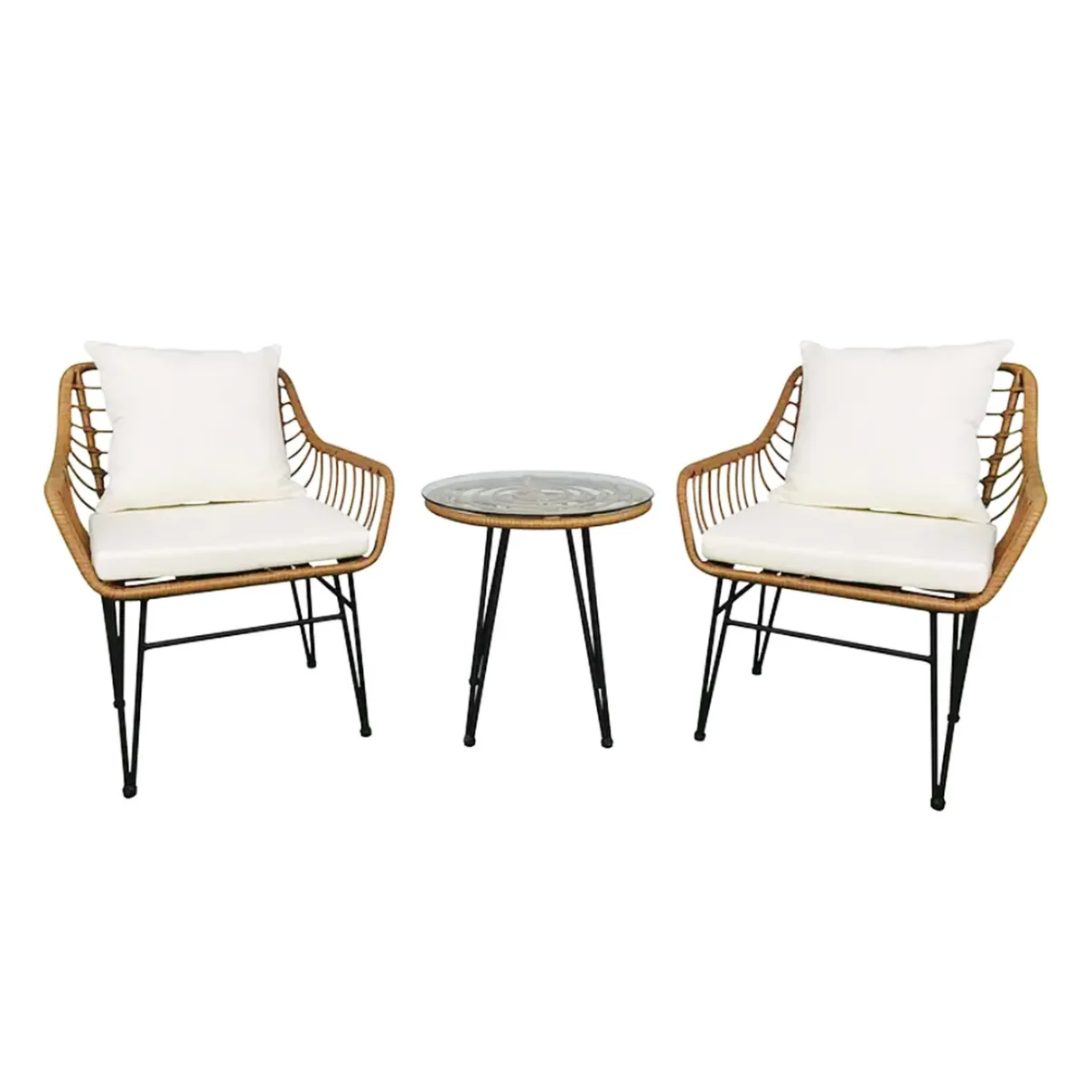 EL BARCO - Juego de Terraza Balcón Lombok 2 Personas Café