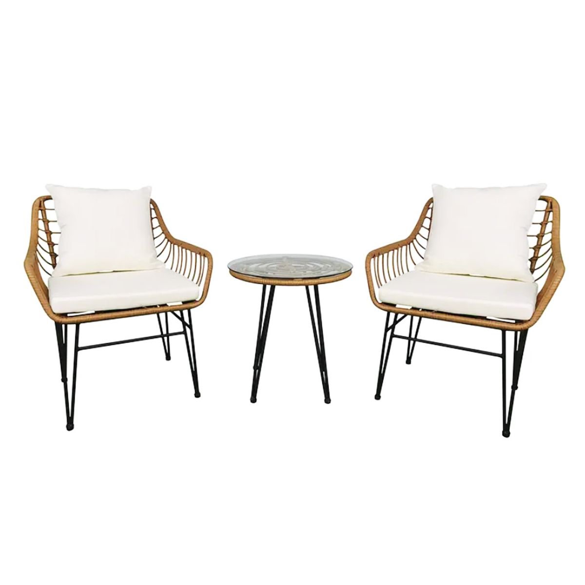 EL BARCO - Juego de Terraza Balcón Lombok 2 Personas Café