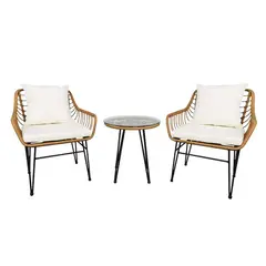 EL BARCO - Juego de Terraza Balcón Lombok 2 Personas Café