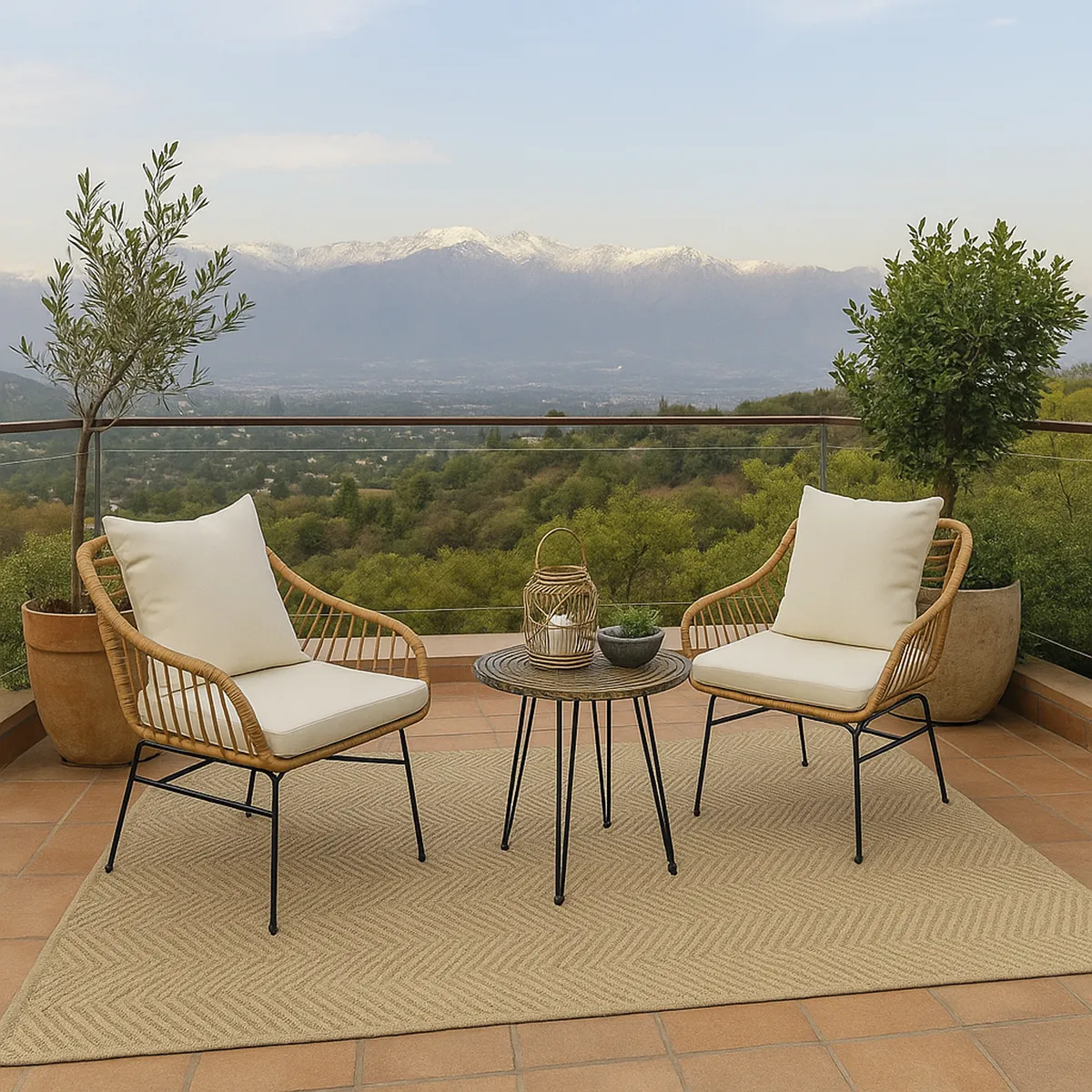 EL BARCO - Juego de Terraza Balcón Lombok 2 Personas Café