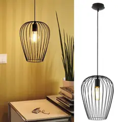 EGLO - Lámpara colgante acero negro E27 1X60W