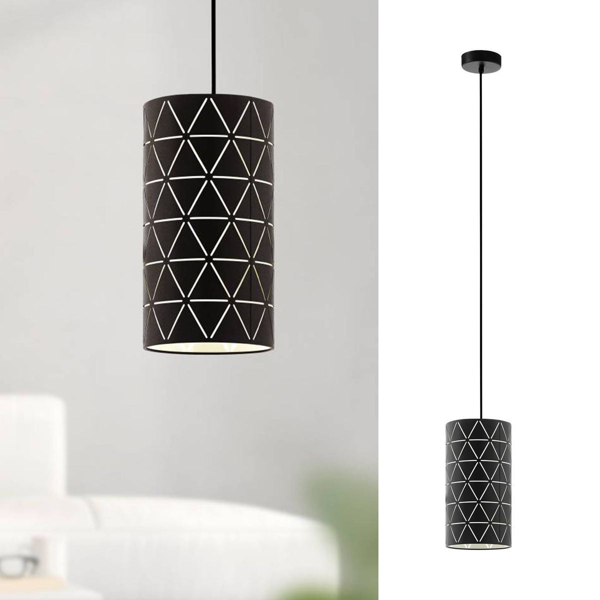 EGLO - Lámpara Colgante Ramón Acero Negro