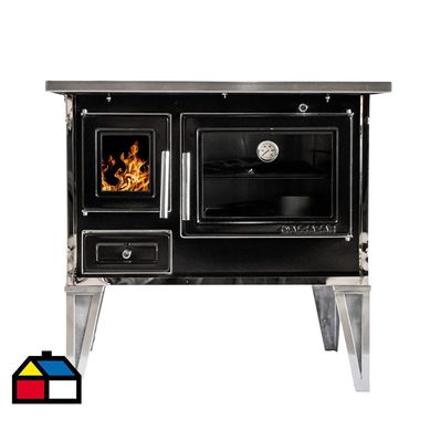 Cocina a lea 72x56 cm negra