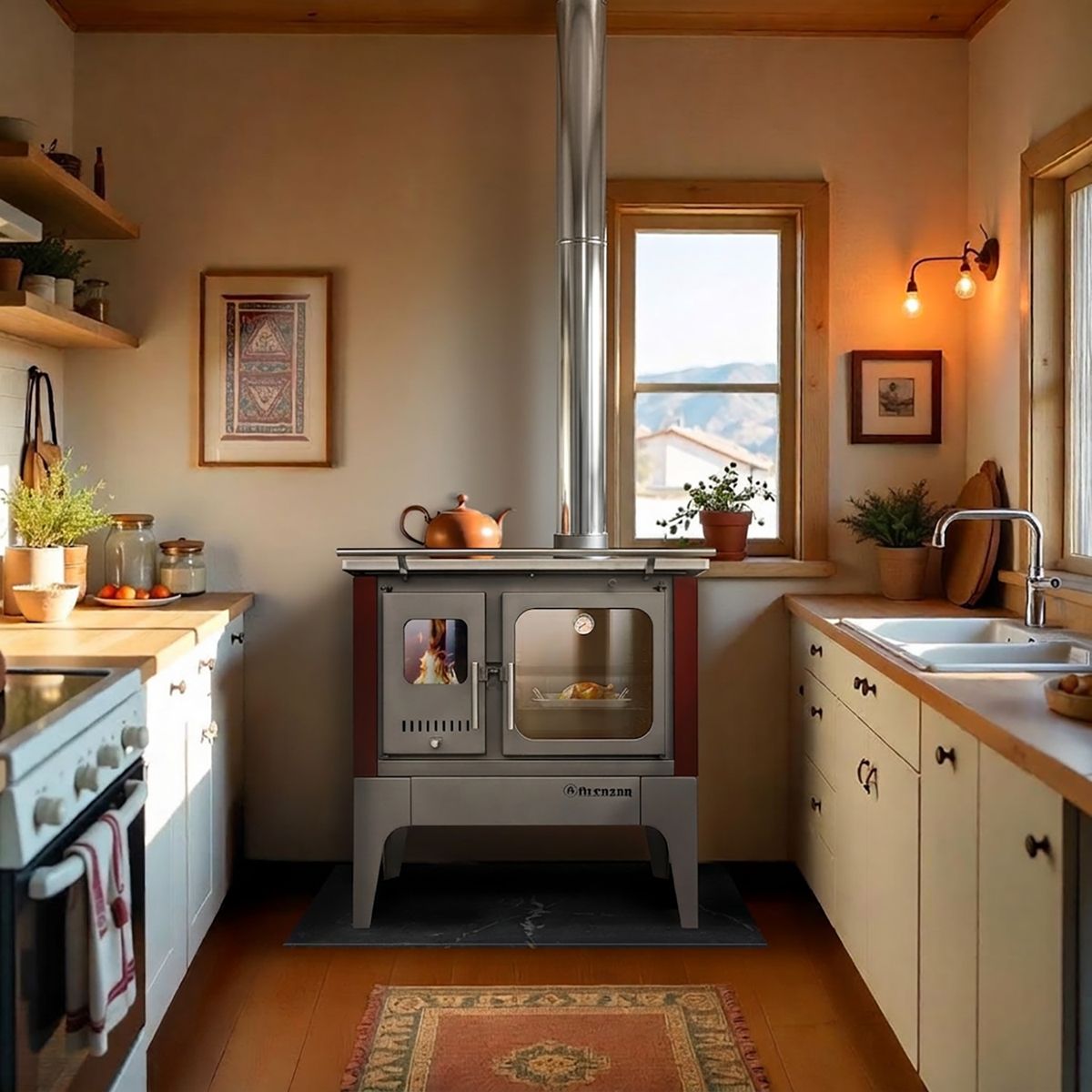 ALCAZAR - Cocina a Leña Europea S800 Burdeo