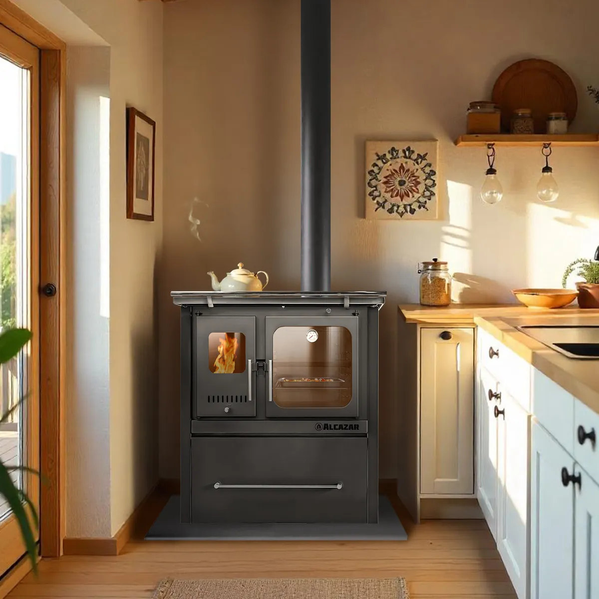 ALCAZAR - Cocina a Leña Europea M70 Gris