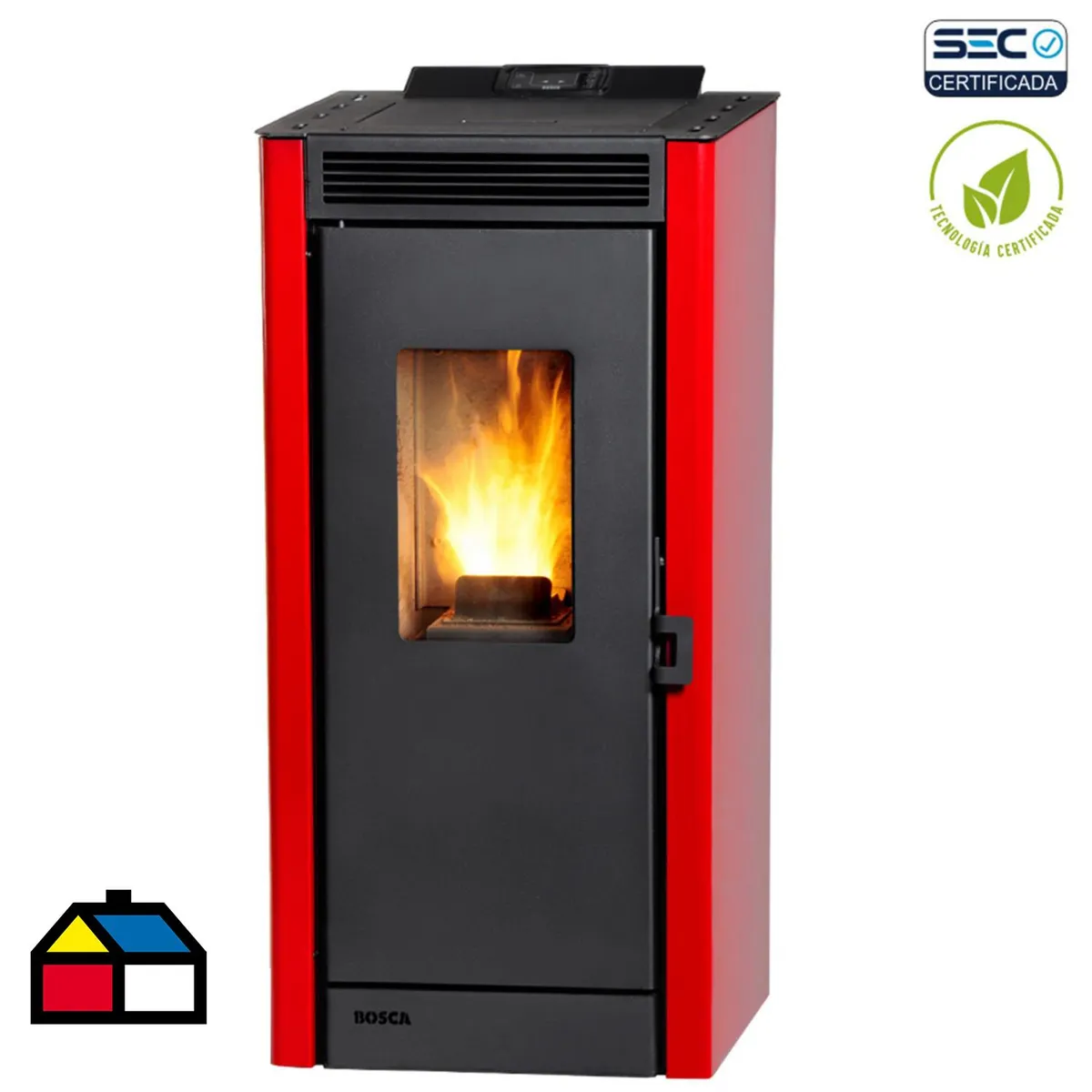 Calefactor pellet rojo, marca BOSCA - Foto Principal