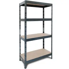 FIXSER - Estante Rivet Metal 4 Nivel(es) 75x176x40 cm Gris