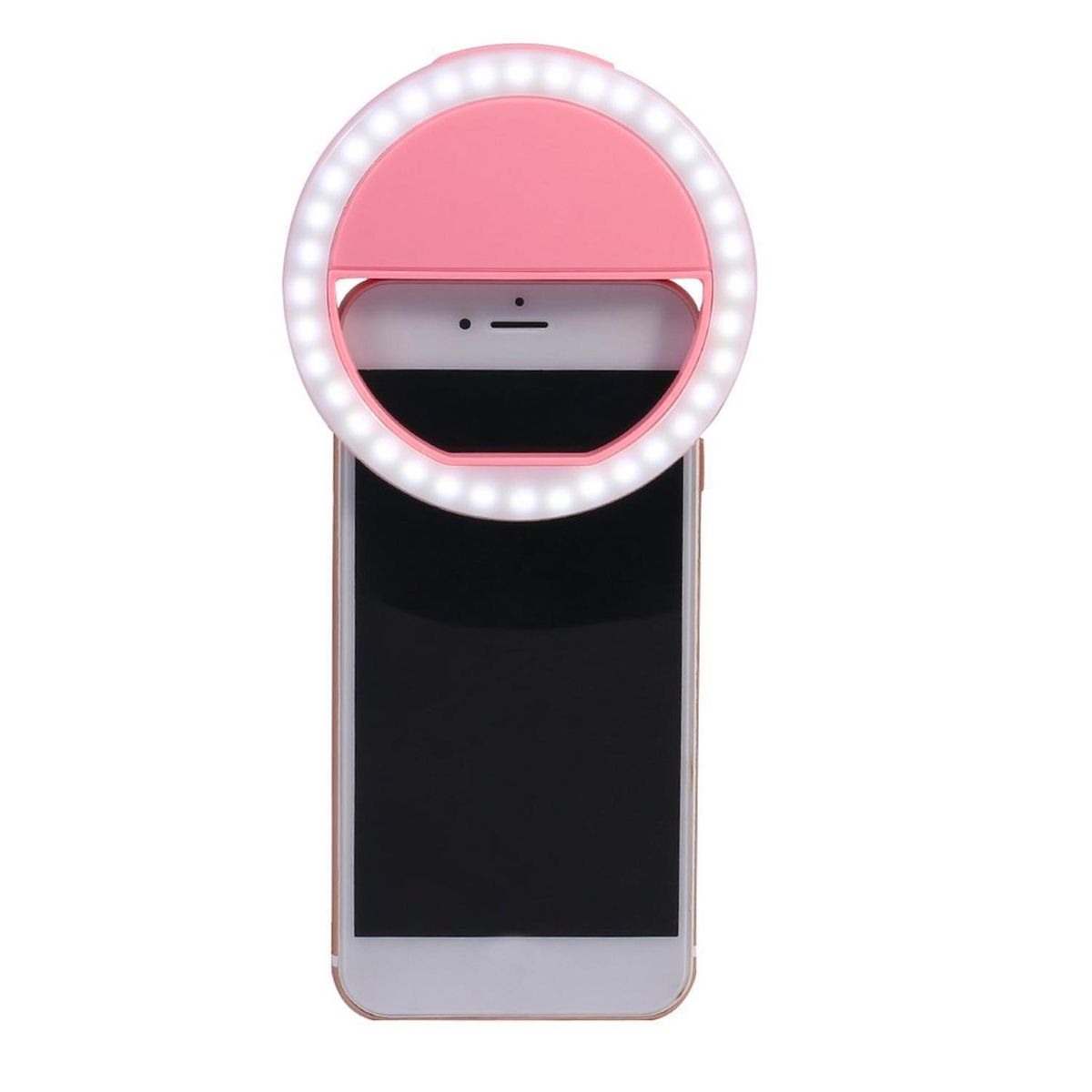 HB LEDS - Aro de Luz Led para Selfie Rosa Carga USB 8x3x8 cm