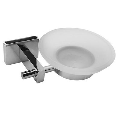 Jabonera de vidrio cromada brillante