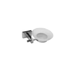 BRIGGS - Jabonera de vidrio cromada brillante