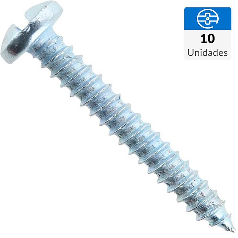 FIXSER - Tornillo Roscalata Cabeza Phillips Metal 1-1/4 " 10 mm 10 Unidades