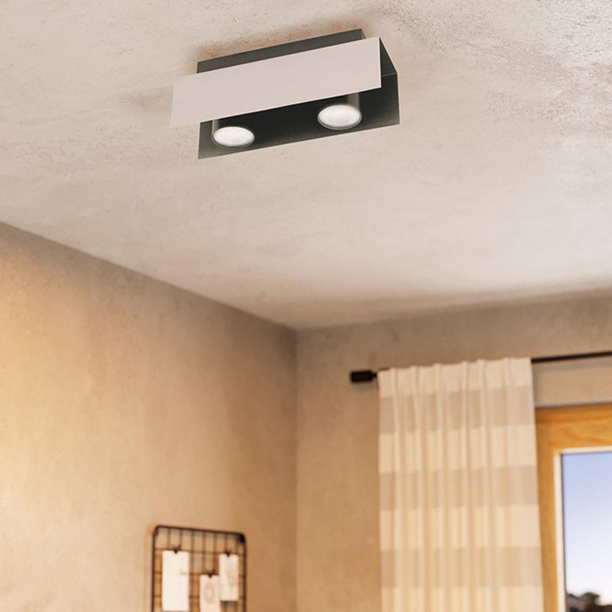 EGLO - Lámpara Techo Viser Acero Blanco