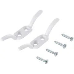 DECOROD - Set de ganchos para barra de cortina 2 unidades blanco