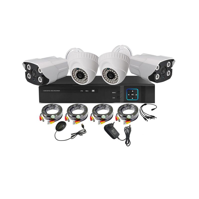 VIPA - Kit cámaras de seguridad + Xvr 4Ch HD 1mp