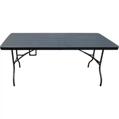 NORTHWEST - Mesa Plegable Diseño Madera Rectangular 75.5x73x180 cm Negro