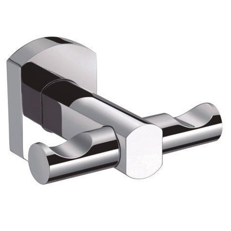 Gancho doble 7,6x7,4x5 cm latón cromado