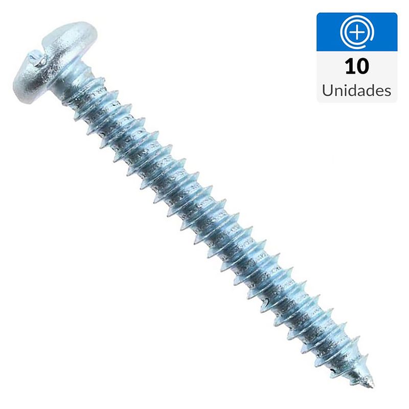 FIXSER - Tornillo Roscalata Cabeza Phillips Metal 1-1/2 " 10 mm 10 Unidades