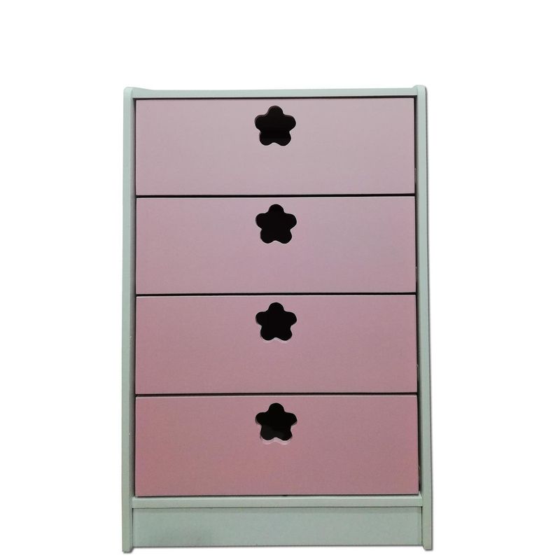 MUEBLES KIDS - Cajonera 4 Cajón(es) Rosado Flor 60x95x40 cm Rosado