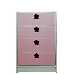MUEBLES KIDS - Cajonera 4 Cajón(es) Rosado Flor 60x95x40 cm Rosado