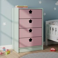 Cajonera 4 Cajón(es) Rosado Flor 60x95x40 cm Rosado